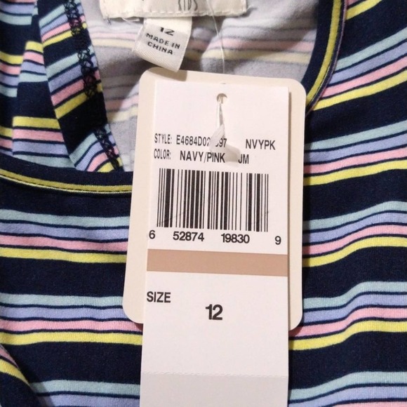 Speechless Girls Navy Striped Flutter Sleeve Skater Dress, Size 12 - Picture 8 of 8